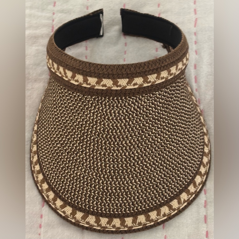 Brown Woven Visor. Brand new.